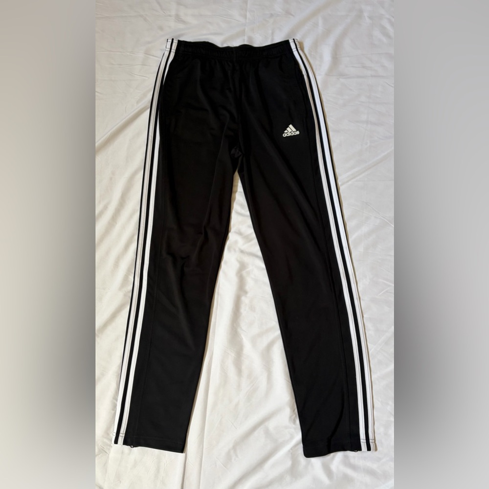 Adidas Women's Black Joggers with White Stripes